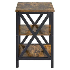 Topeakmart 3 Tiers Sofa Side End Table X Frame